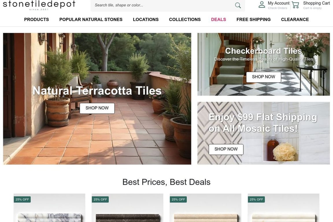 StoneTileDepot homepage