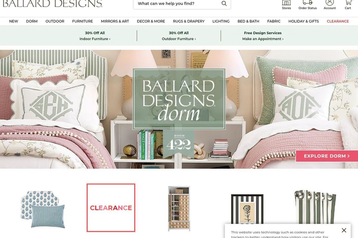 Ballard Designs, Inc. homepage