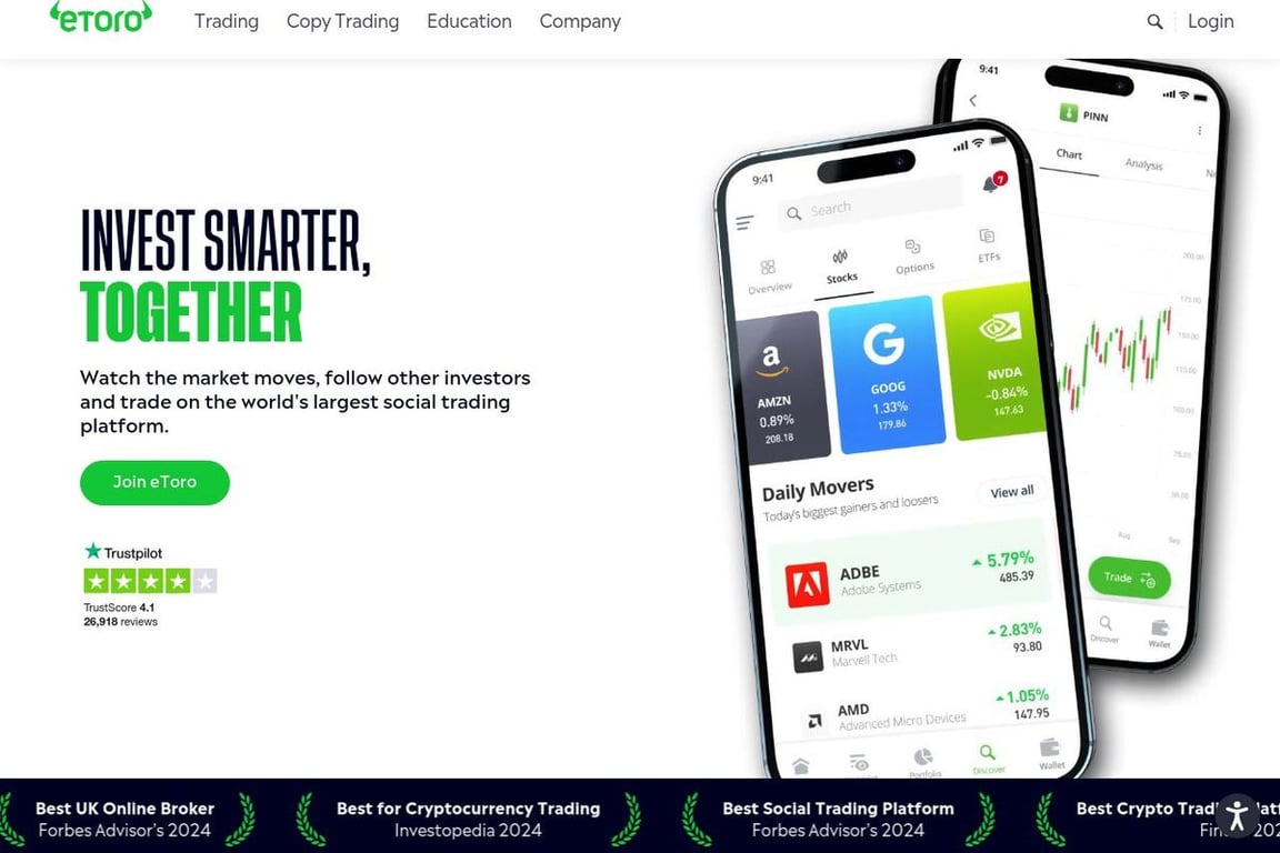 eToro Partners homepage