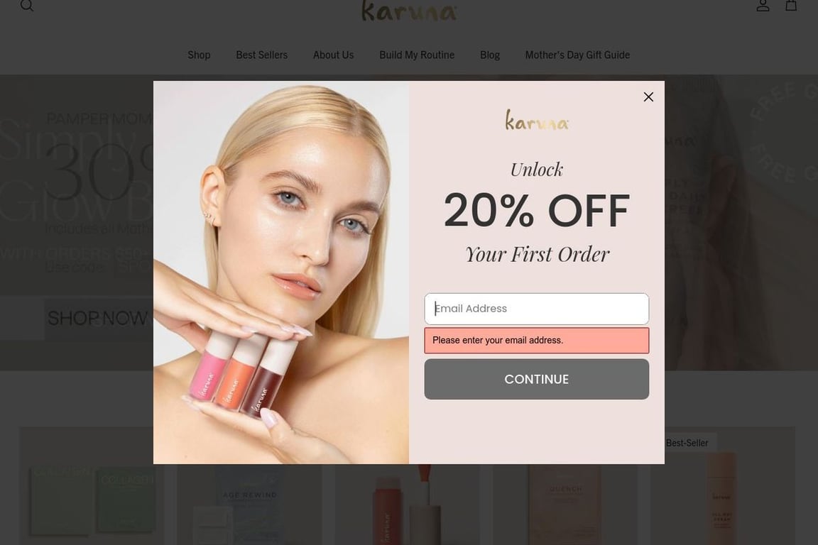 Karuna Skin homepage