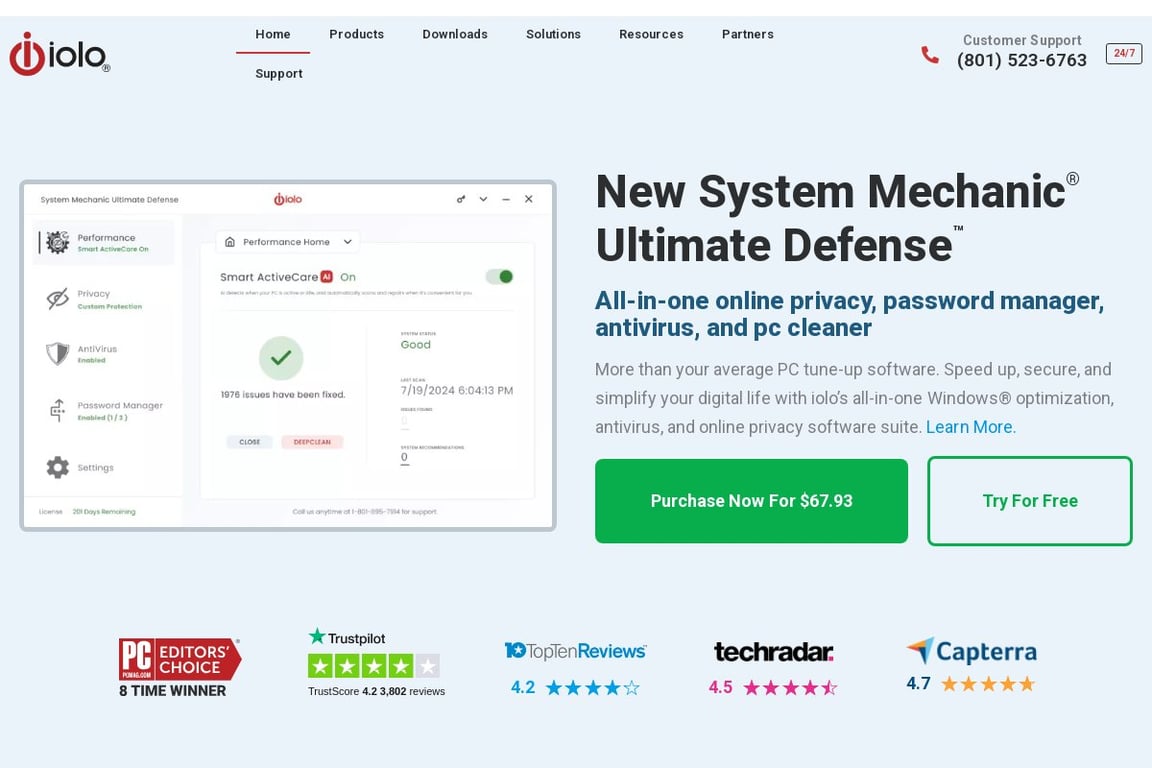 Iolo System Mechanic homepage