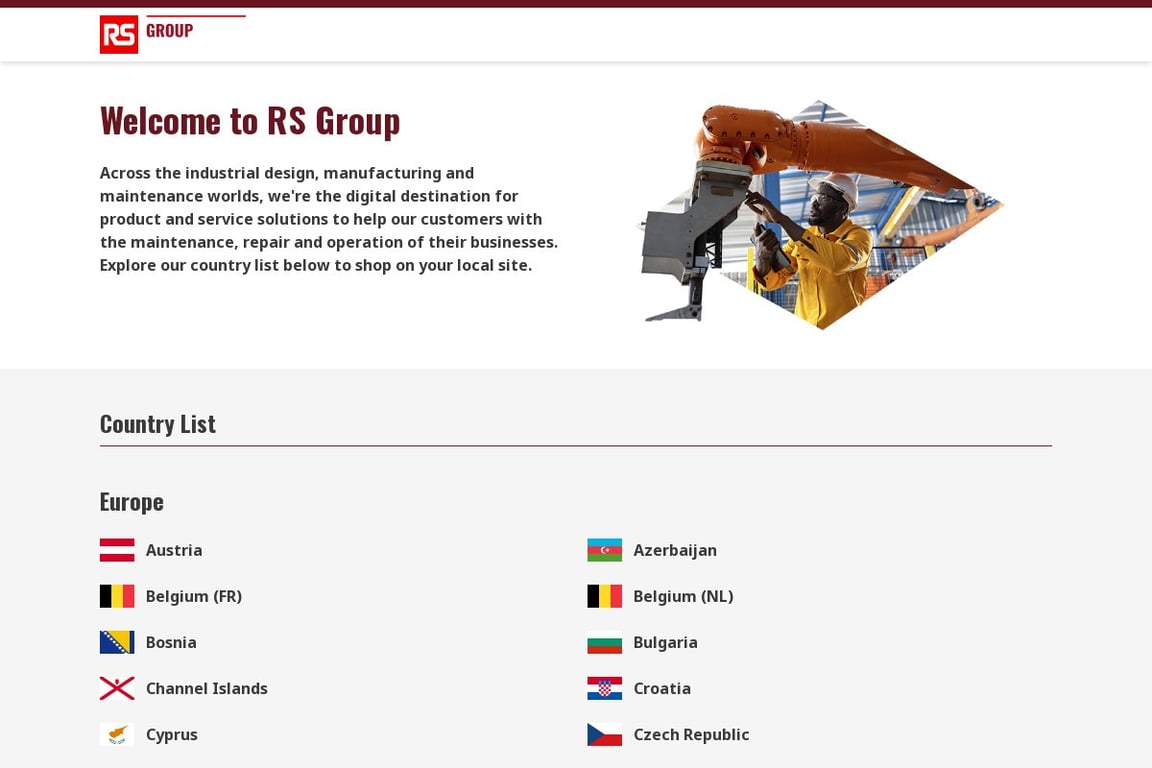 RS Components homepage