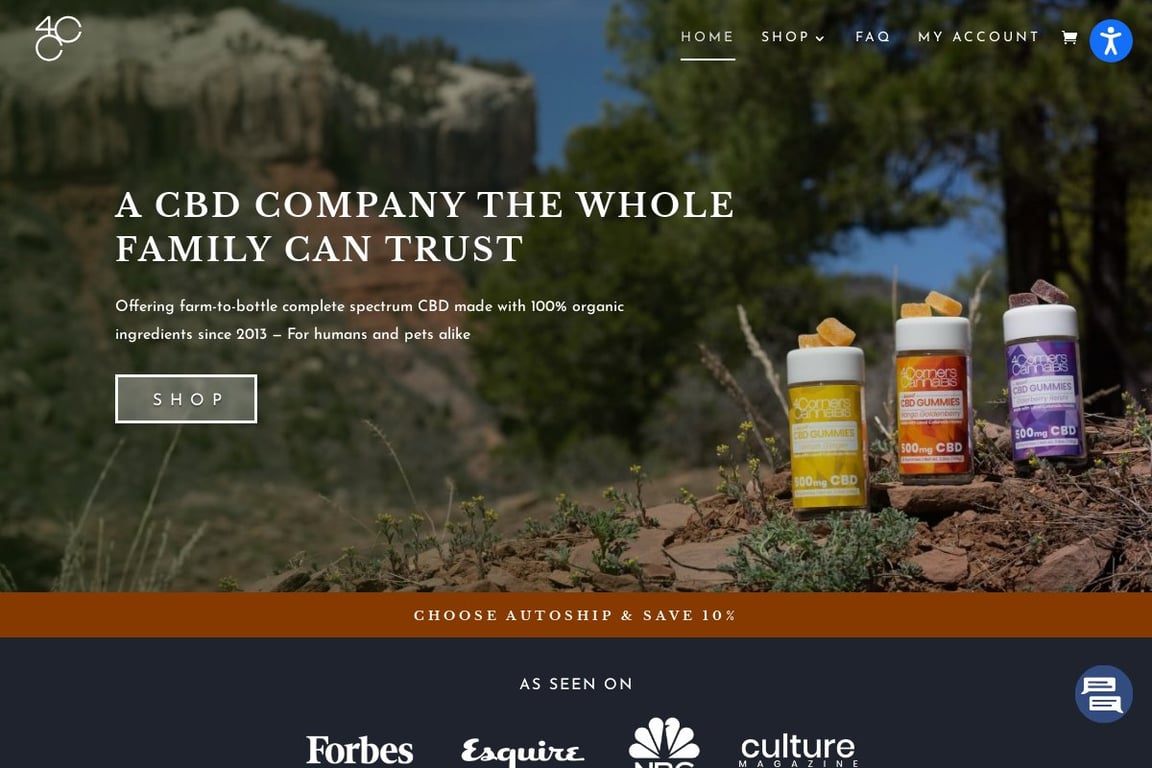 4 Corners Cannabis homepage