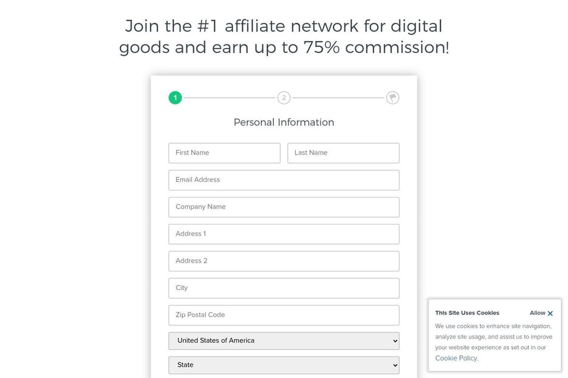 Avangate Affiliate Network affiliate program signup page