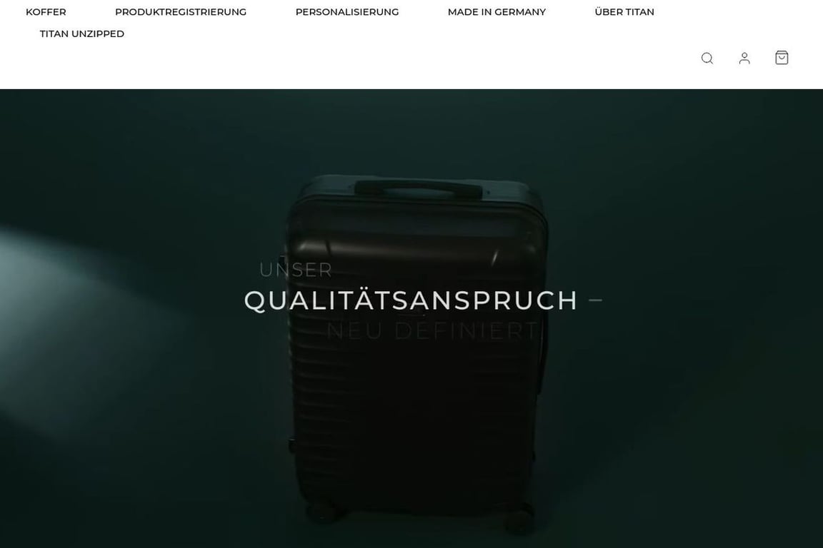 Titan Luggage homepage