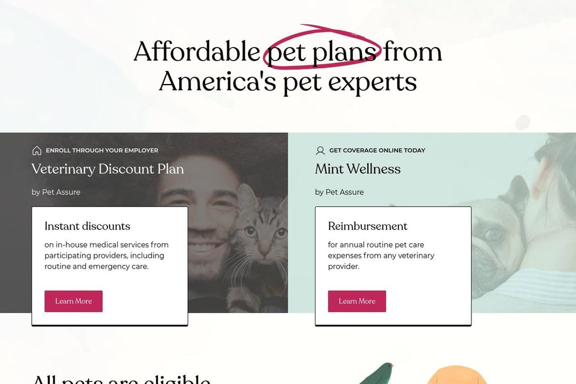 PetAssure Pet Plan homepage