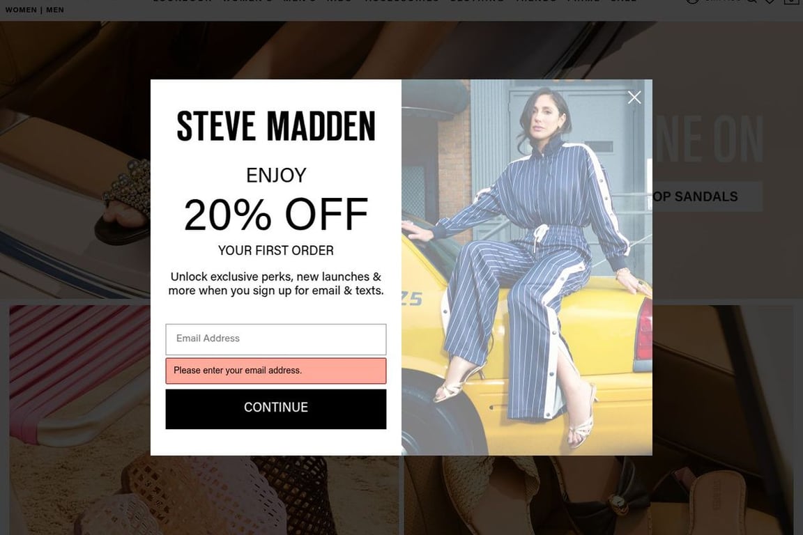 Steve Madden homepage