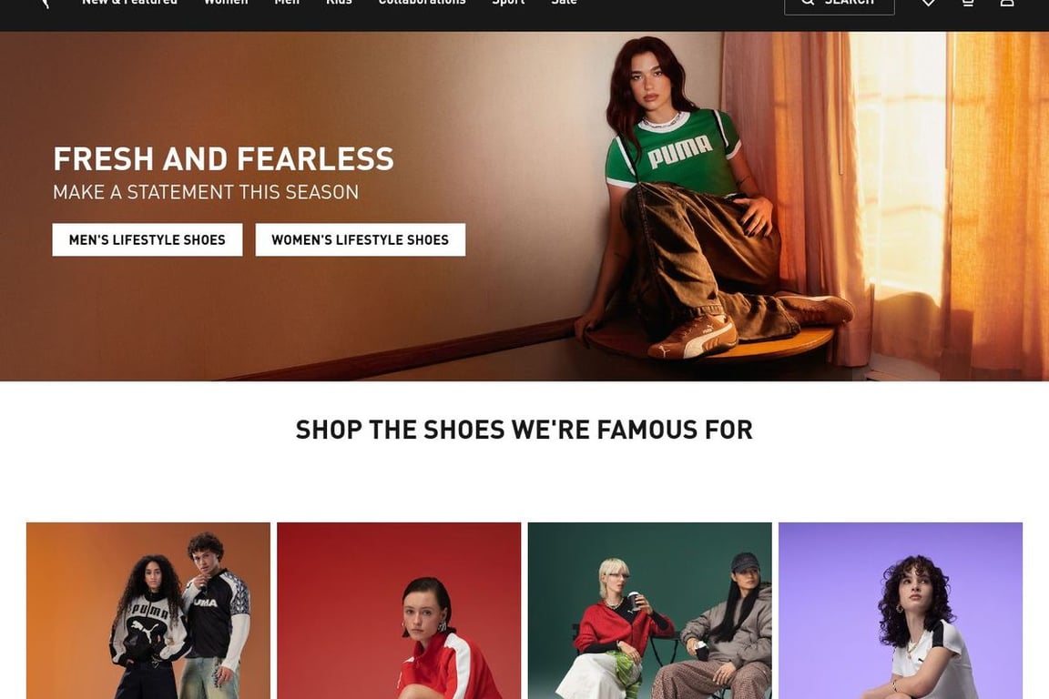 Puma homepage