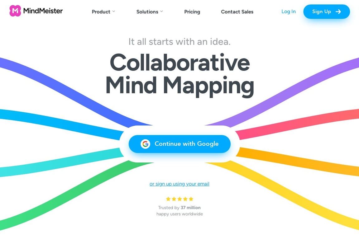 MindMeister homepage