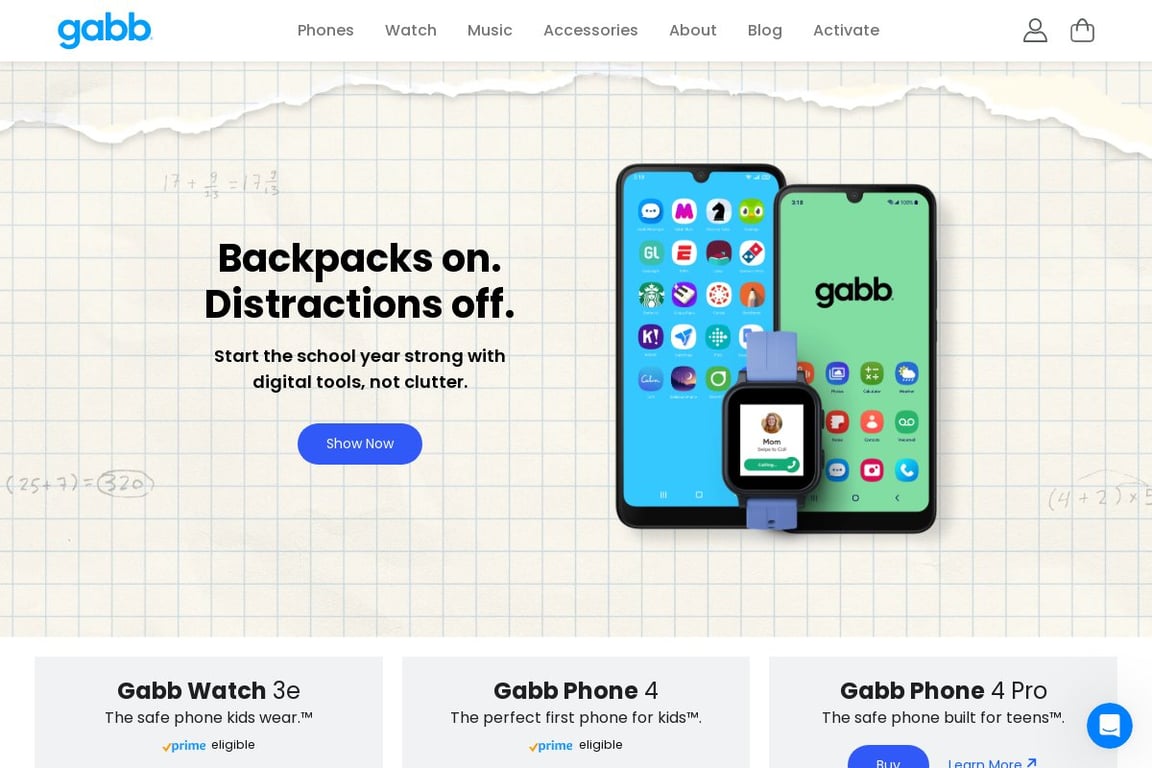 Gabb Wireless homepage
