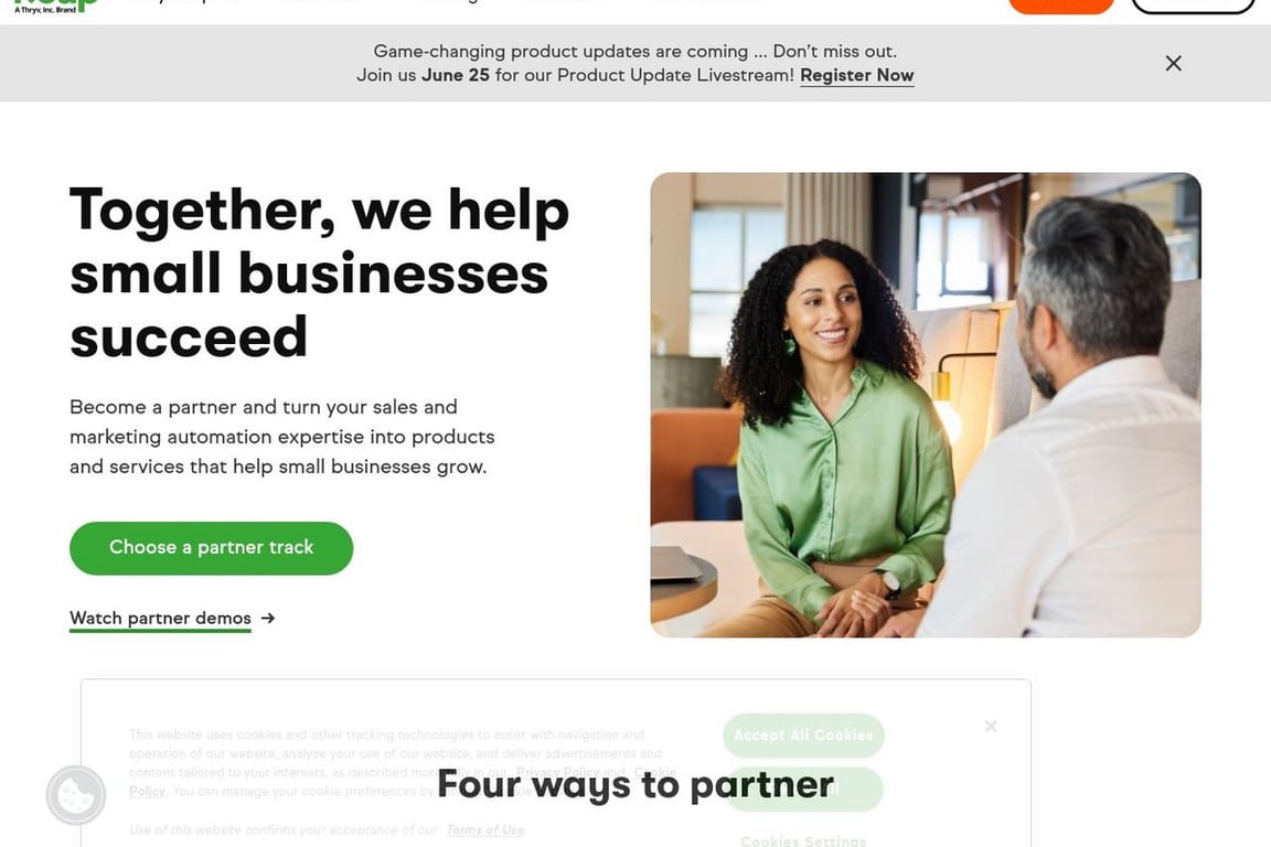 Keap affiliate program signup page