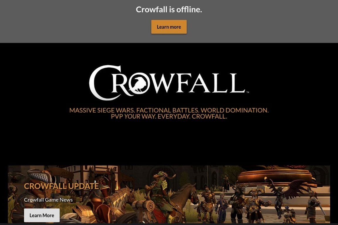 Crowfall homepage