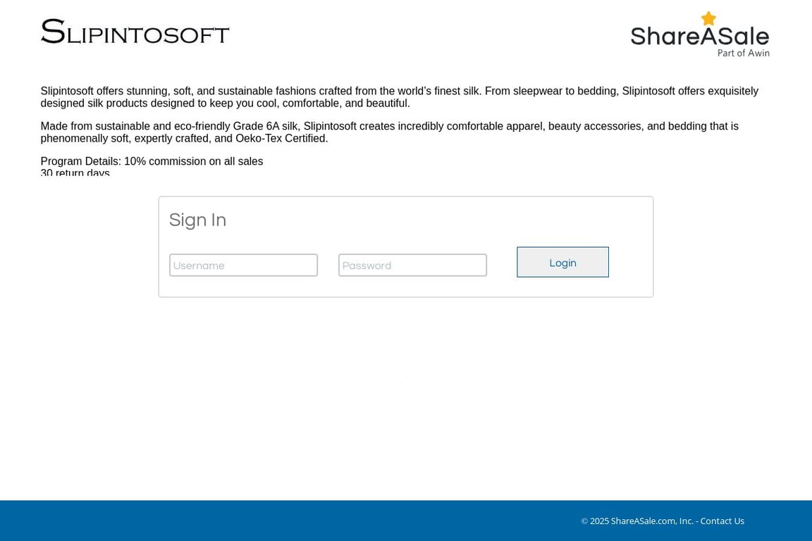 Slipintosoft affiliate program signup page