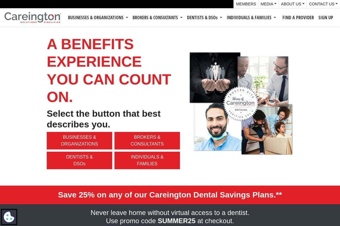 Careington Dental homepage