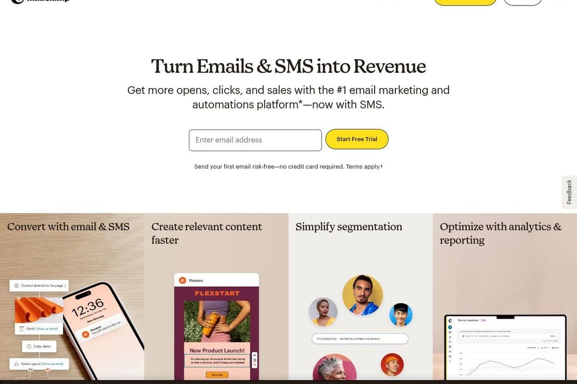 Mailchimp homepage