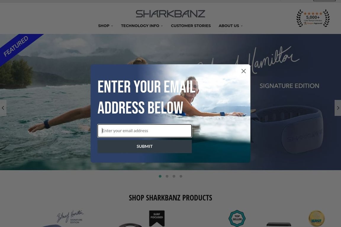 Sharkbanz homepage