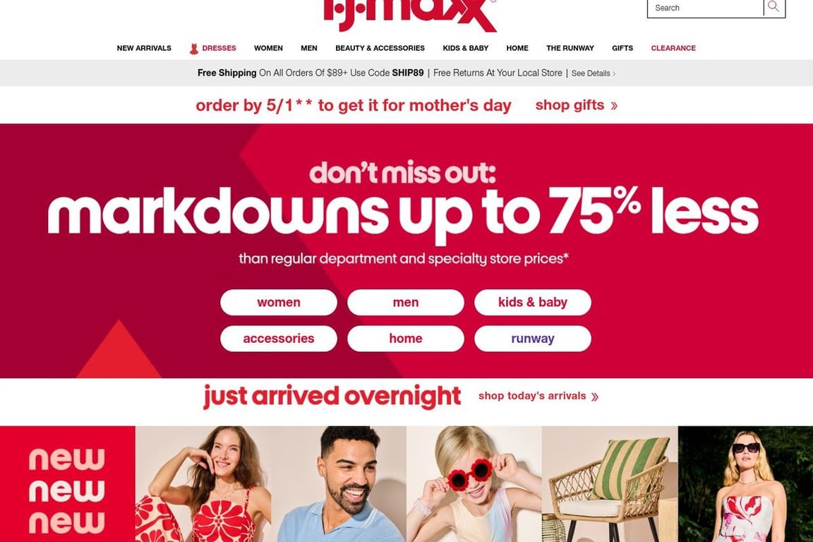 T.J. Maxx homepage
