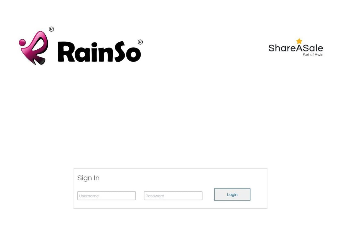 Rainso affiliate program signup page