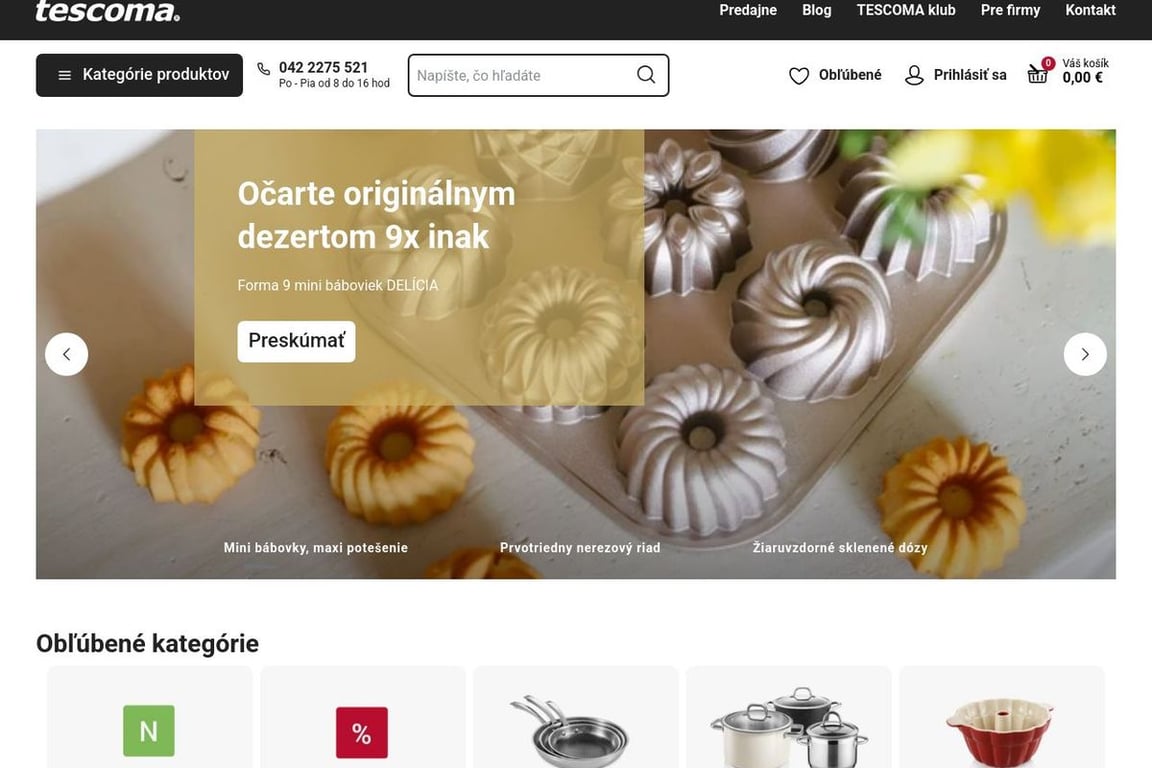 Tescoma.sk homepage