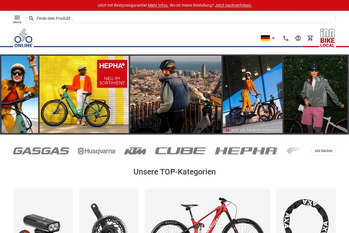 Ebikes4you homepage