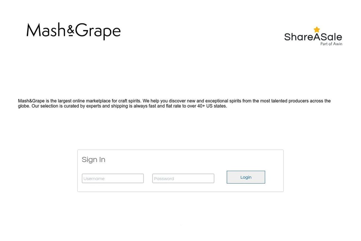 Mash&Grape affiliate program signup page