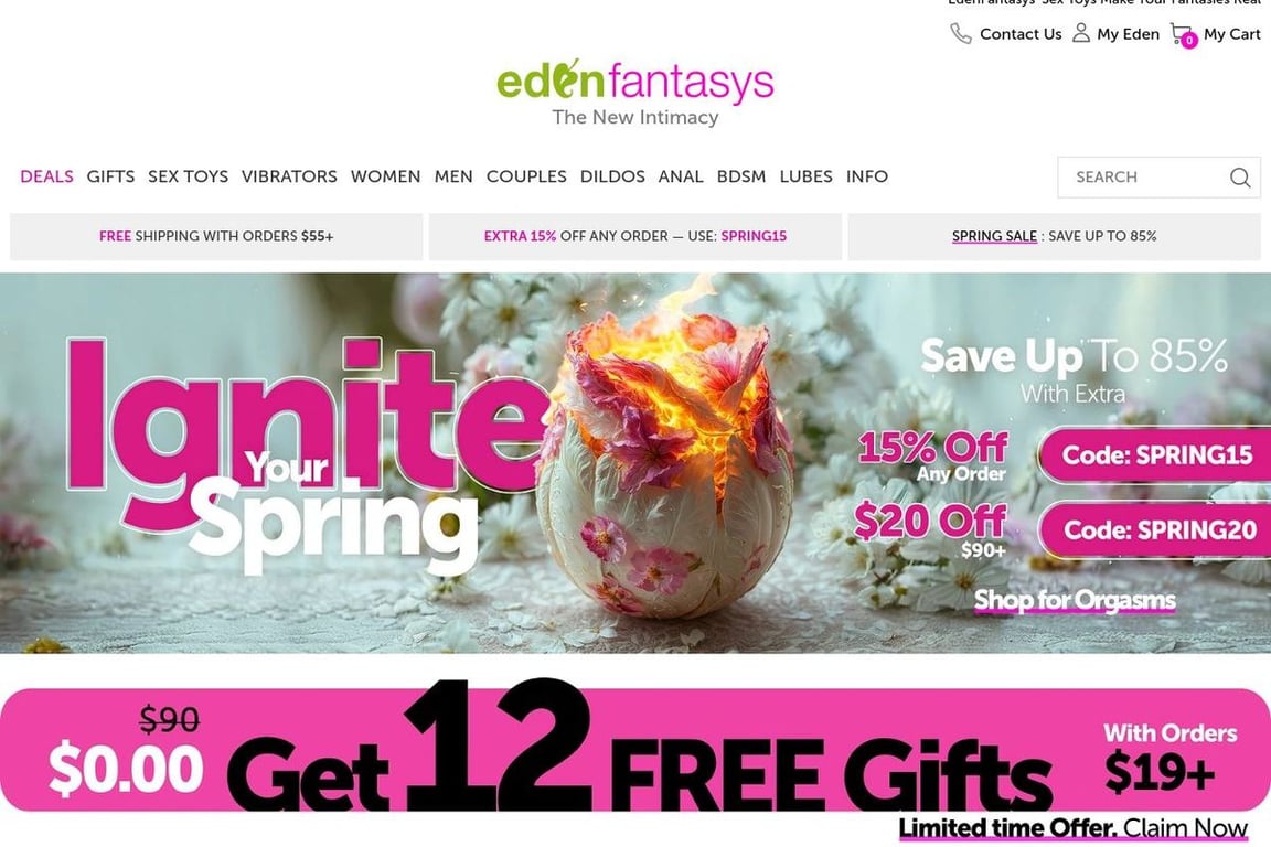 EdenFantasys.com homepage