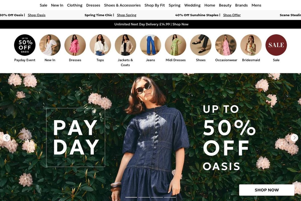 Oasis UK homepage