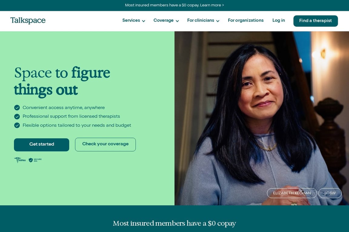 Talkspace homepage