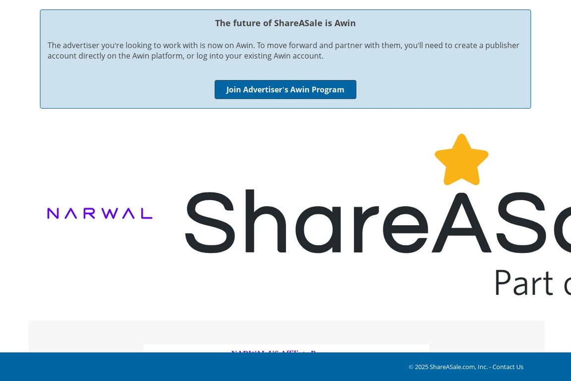 Narwal affiliate program signup page