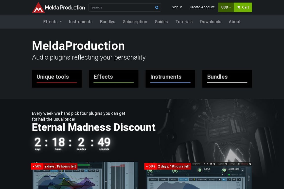 MeldaProduction homepage