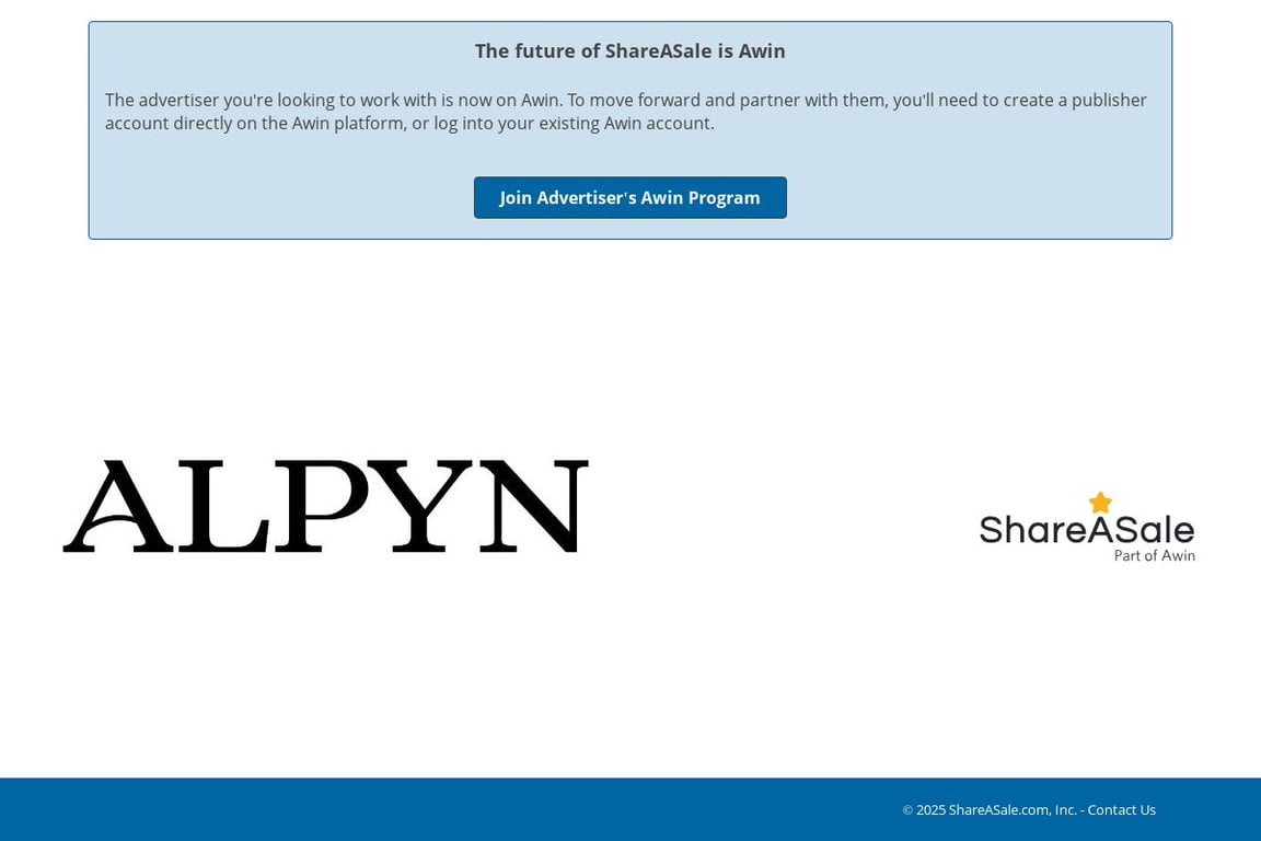 Alpyn Beauty affiliate program signup page