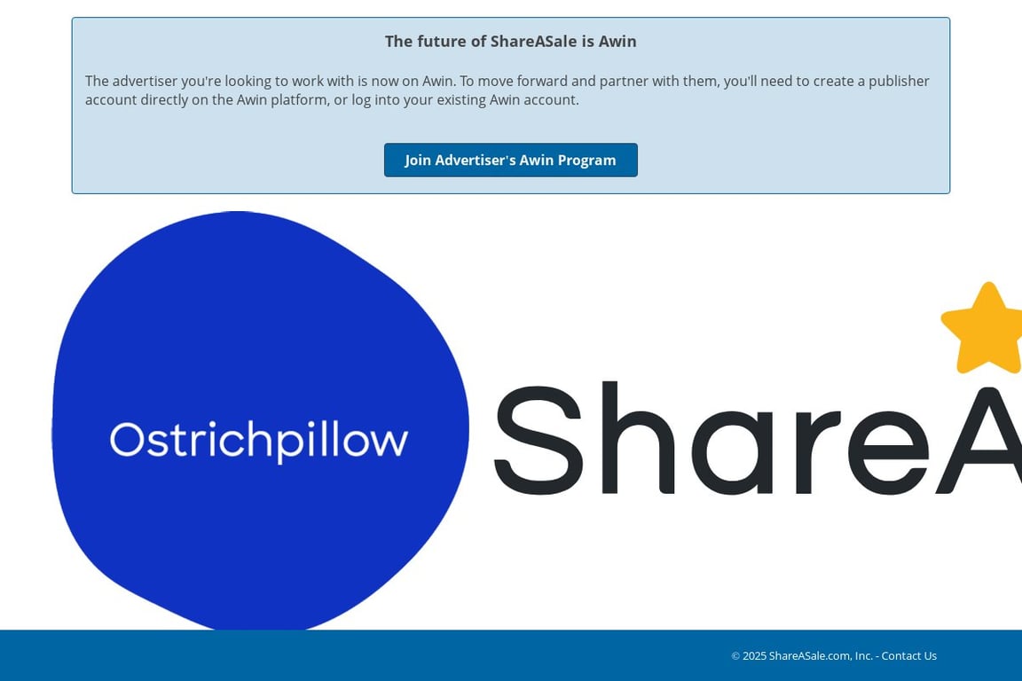Ostrichpillow affiliate program signup page