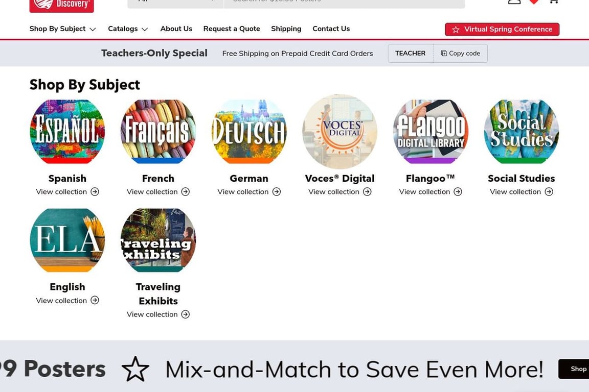Teacher’s Discovery homepage