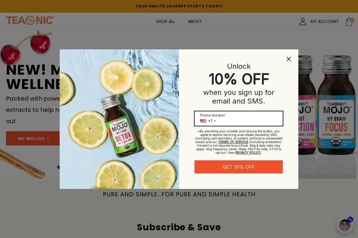 TEAONIC homepage