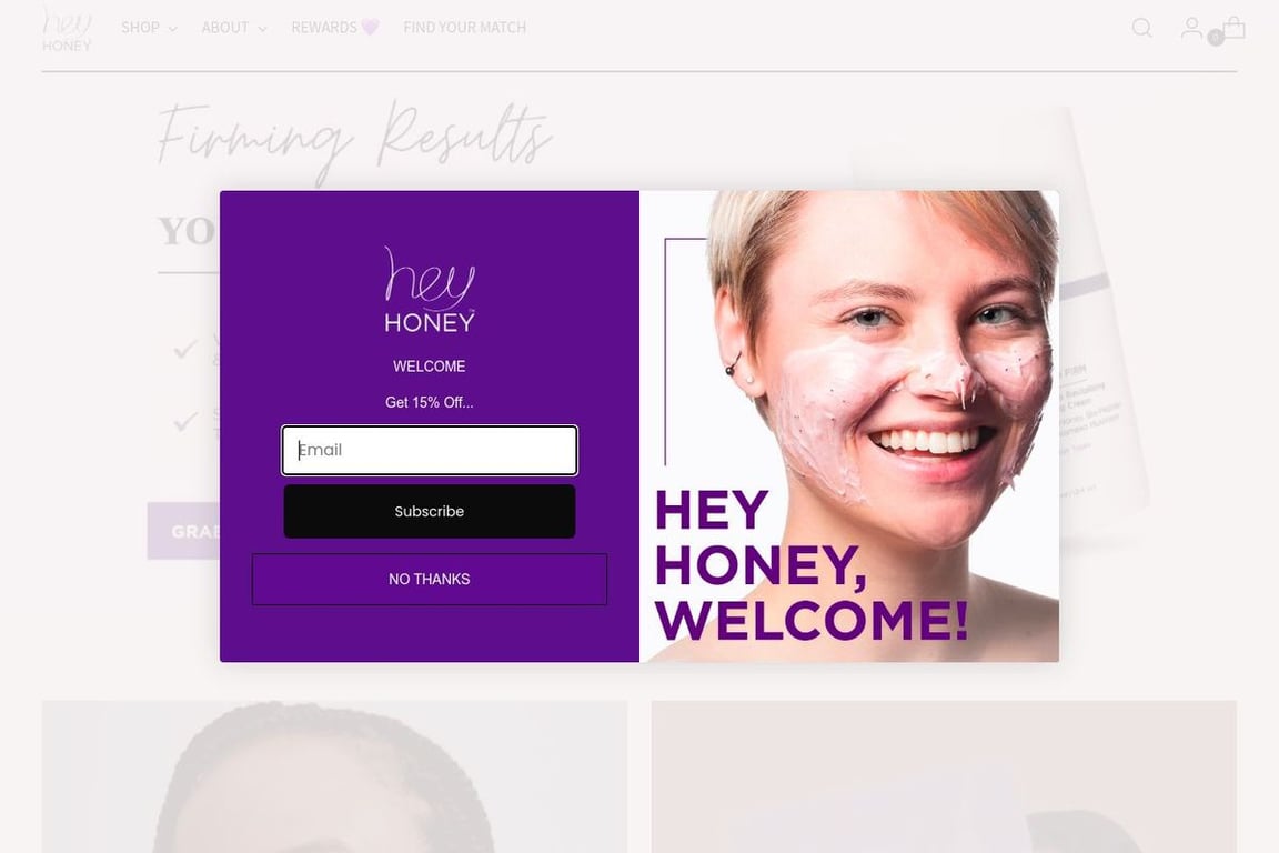Hey Honey homepage