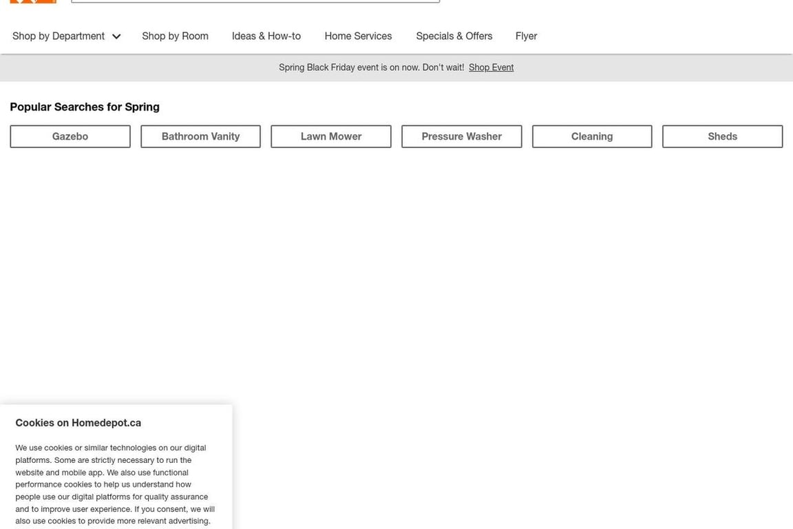 The Home Depot Canada homepage