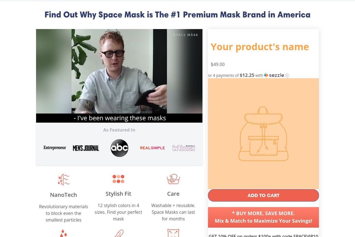 Space Masks homepage