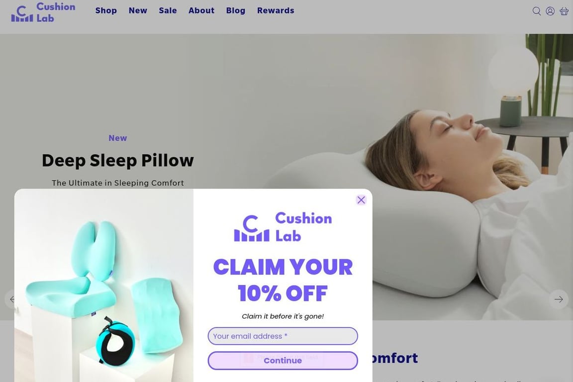 Cushion Lab homepage