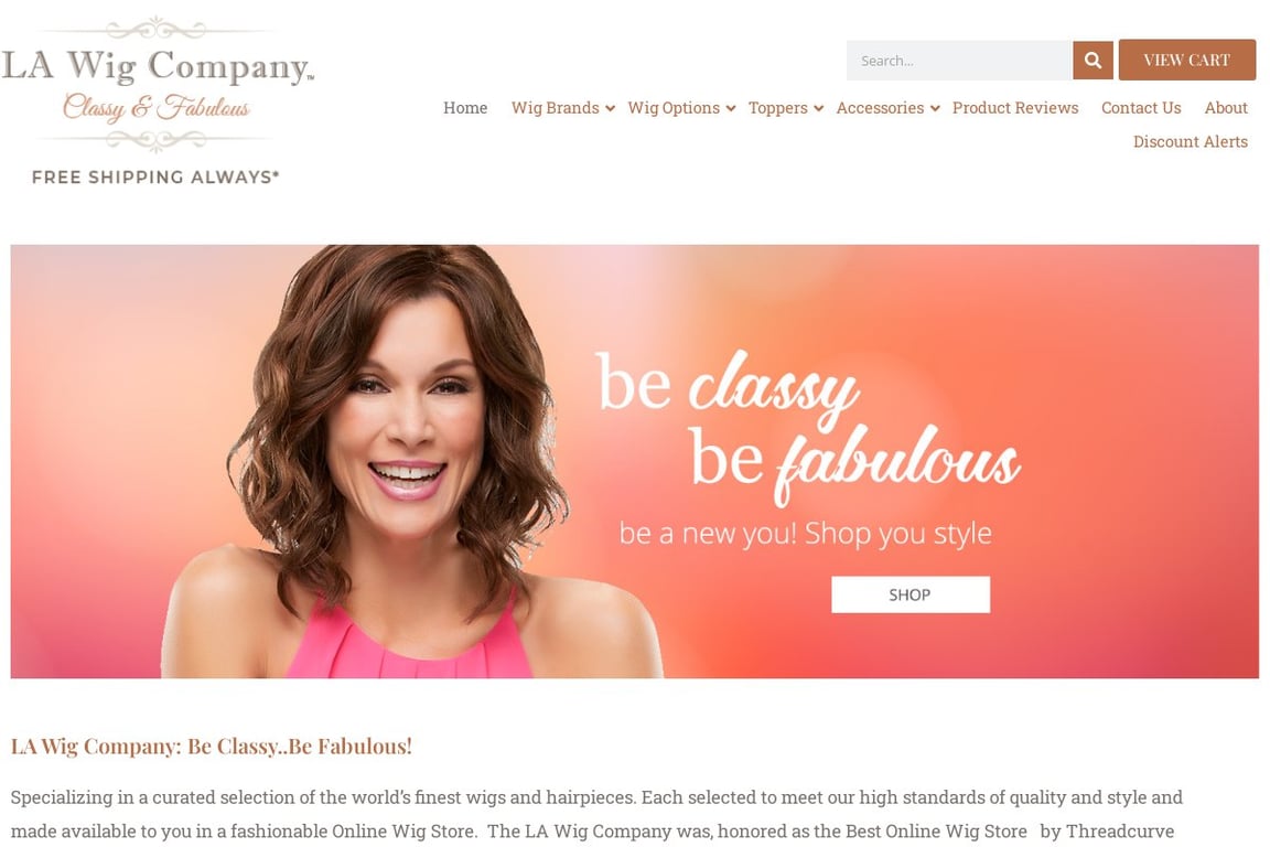 LA Wig Company homepage