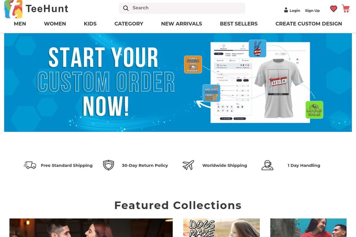 Tee Hunt homepage