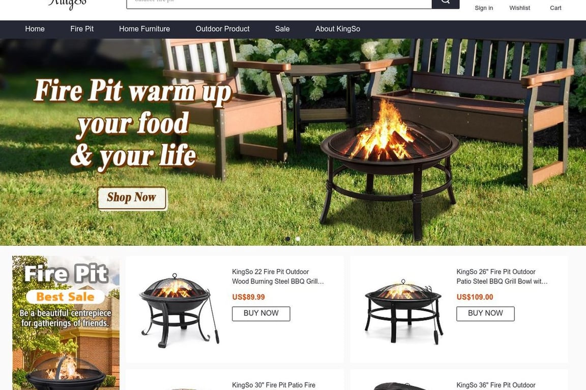 Kingso homepage