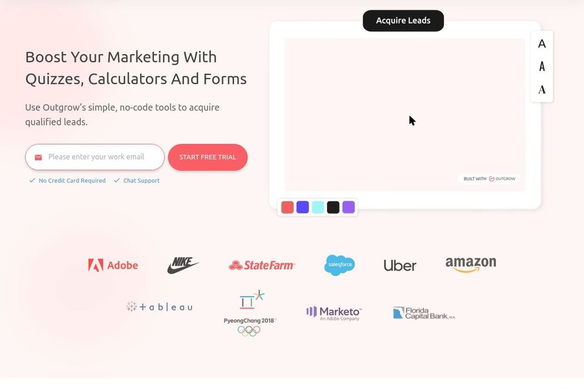 Outgrow (US) homepage