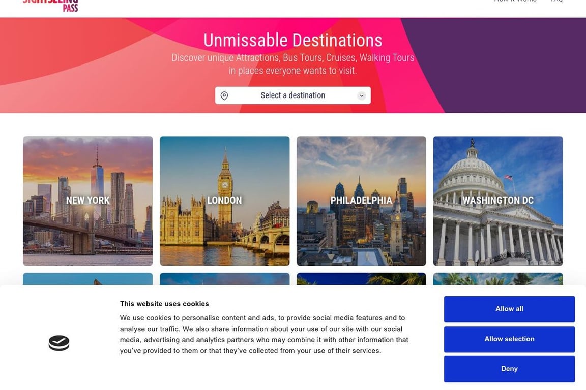 Sightseeing Pass homepage