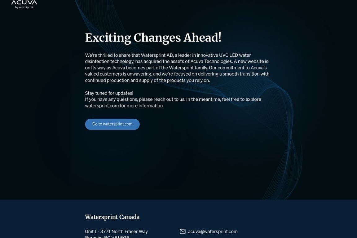 Acuva Technologies Inc. homepage