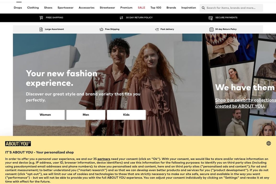 Aboutyou homepage