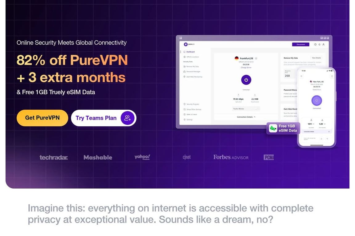 PureVPN homepage