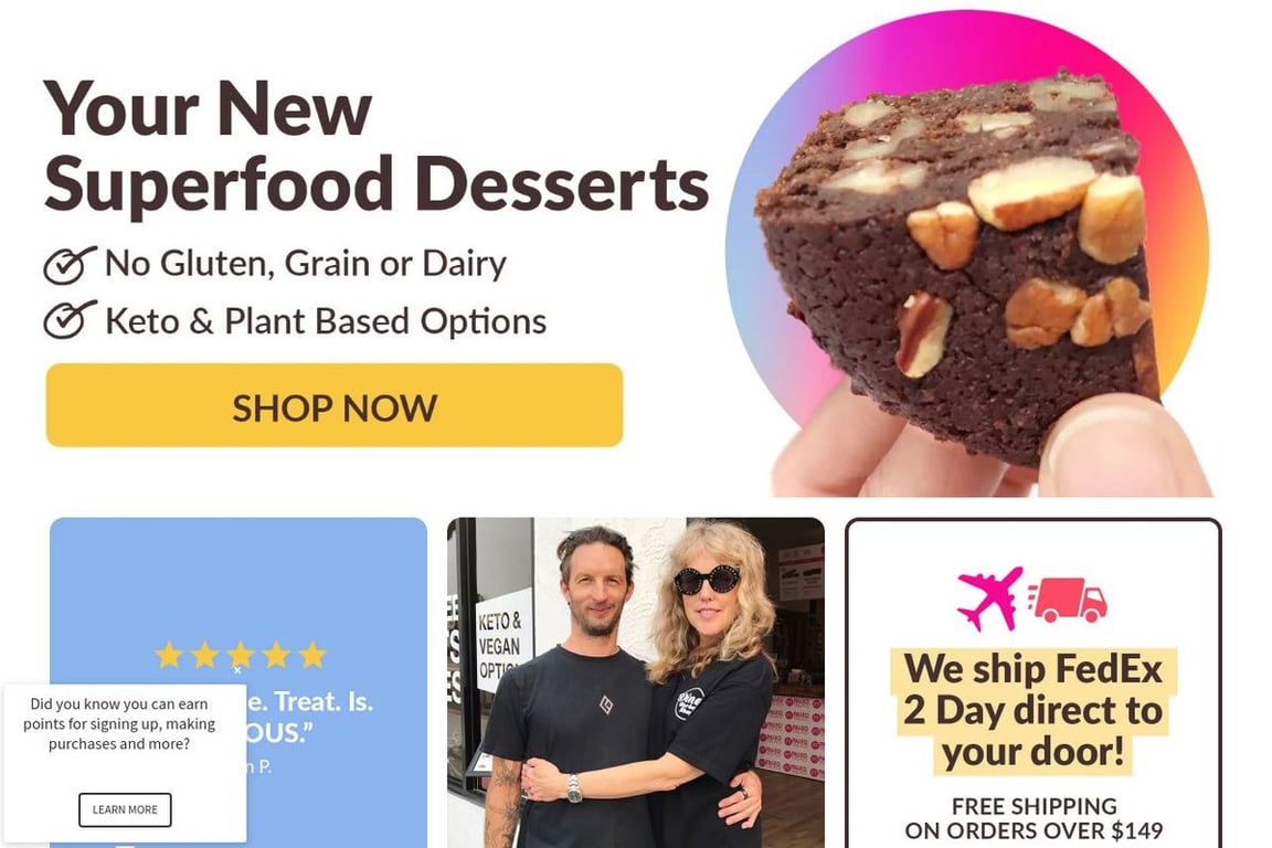 Paleo Treats homepage