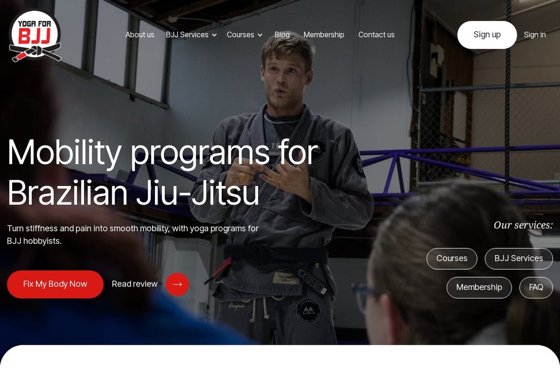 Yoga for BJJ homepage