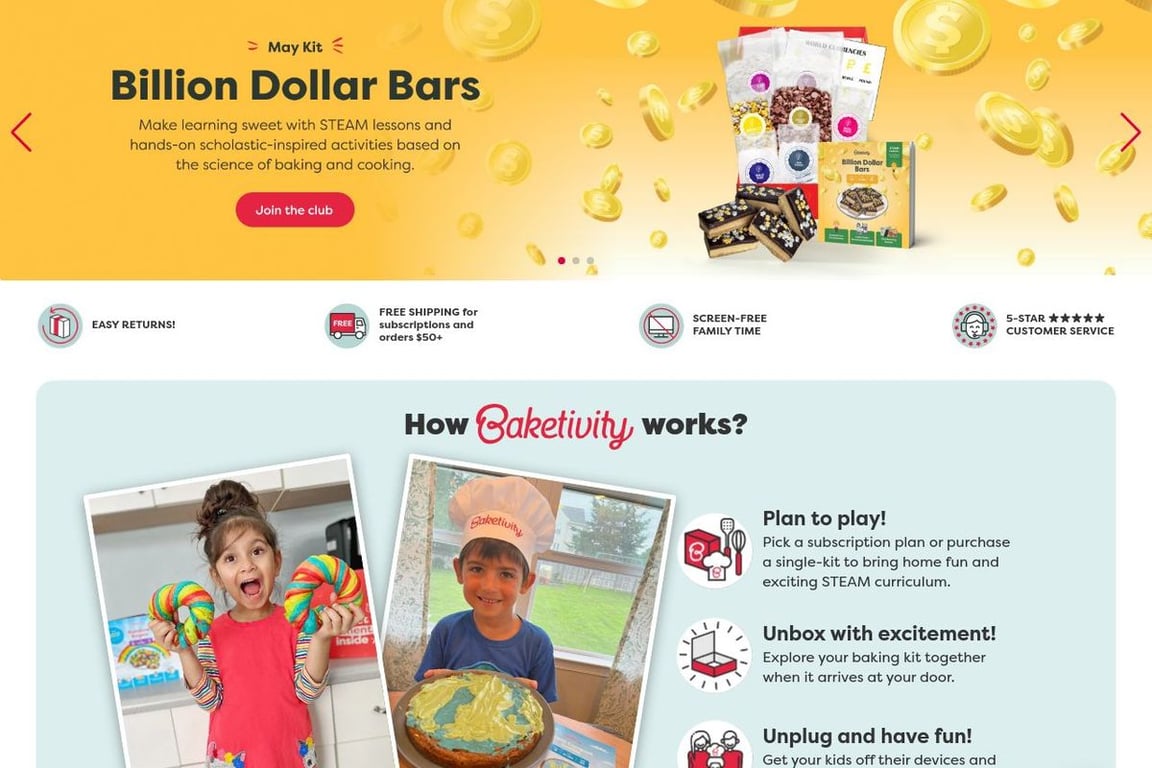 Baketivity homepage