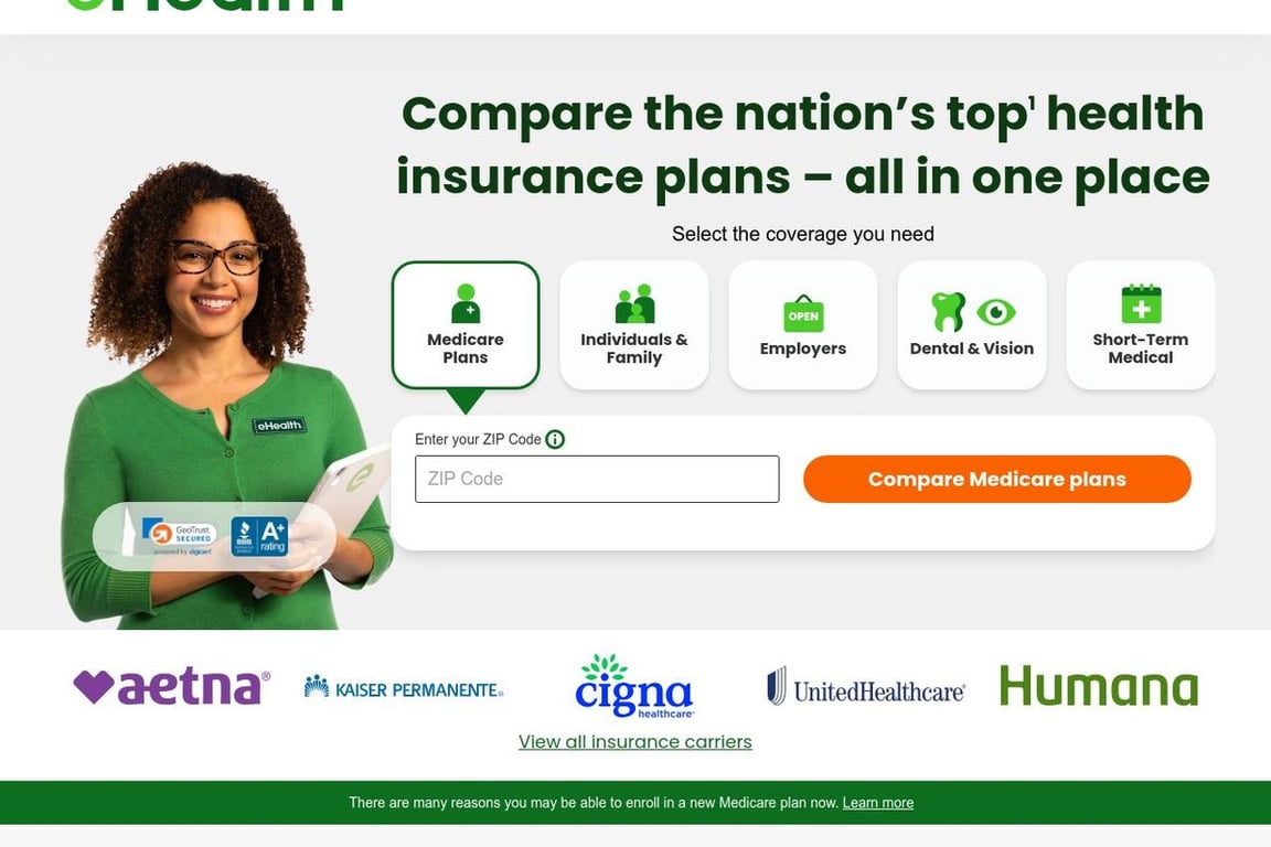 EHealthInsurance homepage